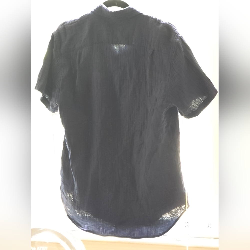 J.Crew Men’s Navy Short Sleeve Button-Up Shirt Gauze Cotton Size M NWT - Picture 5 of 8